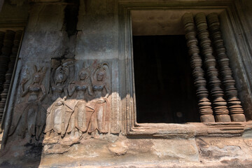 Fototapeta premium Angkor Wat mural in Siem Reap, Cambodia