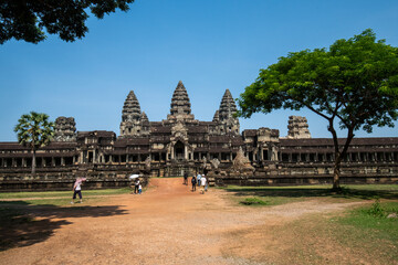 Classic view of Angkor Wat temple in Siem Reap, Cambodia