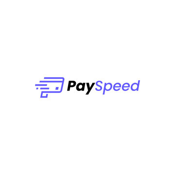 Modern logo combination of P, speed and credit card. It is suitable for use as a payment logo.