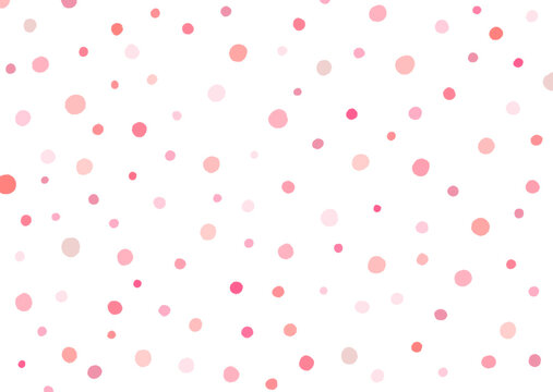 Pink Dots Pattern Hand Drawn Polka Dot Background