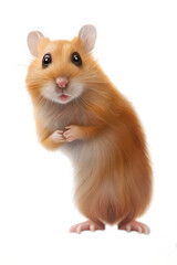 Cute hamster mouse with white background.  Generative AI
