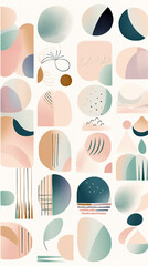 Fototapeta na wymiar abstract minimal vector boho shapes and lines