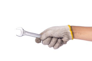 mechanic hand holding tool isolated