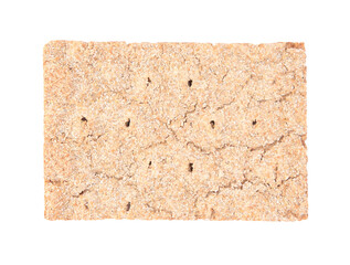 Fresh crunchy crispbread on white background, top view