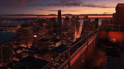 Seattle Penthouse Skyline at dusk