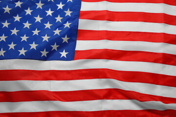 National flag of USA as background, closeup