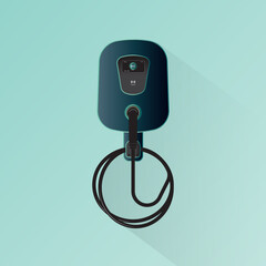 illustration of a portable electric vehicle charging station