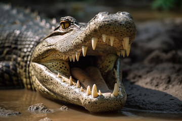a crocodile opening its mouth