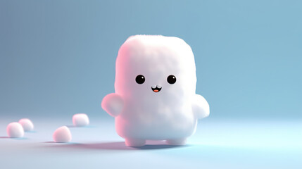 3D cute creatures marshmallow