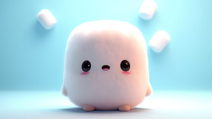 3D cute creatures marshmallow