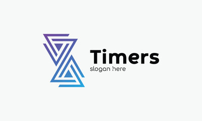 Timer deadline sand triangle arrows concept watch clock hour minute second symbol logo vector simple measure
