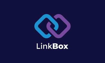 Logo vector link square chain symbol teamwork cooperation creativity technology infinity connection concept