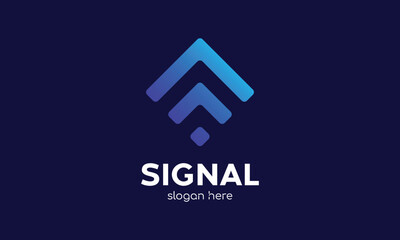 Logo vector minimalist design signal symbol receiver internet telecommunication computer technology wireless network connection digital icon