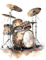 Obraz na płótnie Canvas A drum set with a drum set on it with Generative AI