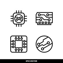 Circuit board icon vector illustration logo template for many purpose. Isolated on white background.