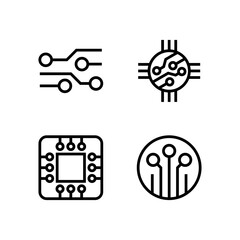 Fototapeta premium Circuit board icon vector illustration logo template for many purpose. Isolated on white background.