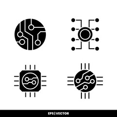 Circuit board icon vector illustration logo template for many purpose. Isolated on white background.