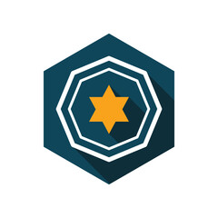 orange star geometric minimal logo vector illustration template design