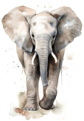 The elephant is a watercolor painting of an elephant with Generative AI