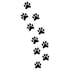 The silhouette of the traces of the, wolf, cat and the vbird. Vector illustration.