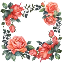 Fotobehang frame of roses © Darwin