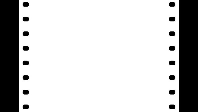 シンプルな映写機・写真フィルムの縦スクロールアニメーション素材　10秒ループ　アルファチャンネル向け白黒ムービー