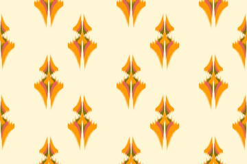 Beautiful ikat art. Ethnic Seamless pattern in tribal, folk embroidery, and abstract art. Aztec geometric chevron ornament print. Design for carpet, wallpaper, clothing, wrapping, fabric.