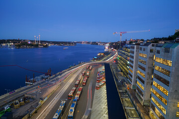 View of the traffic in Stockholm, Sweden