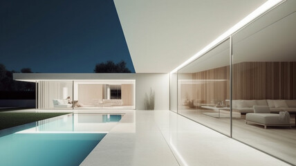 Naklejka na ściany i meble modern building with pool
