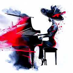 piano woman (Generative AI)