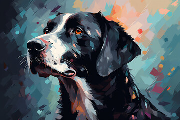 A portrait painting of a dog head Generative Ai