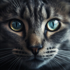 A close up of a cat with blue eyes Generative Ai