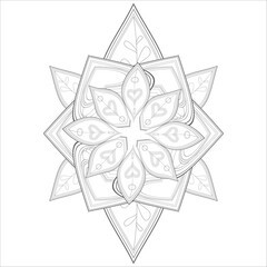 Printable Doodle flowers in monochrome for coloring page, cover, wedding invitation, greeting card, wall art isolated on white background. Hand drawn sketch for adult anti stress coloring page.