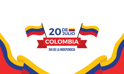 Gradient 20 de julio background with colombian flag colors