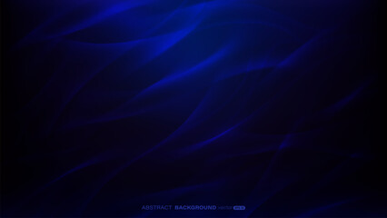 Abstract glowing blue light wave on dark blue background. Vector illustration