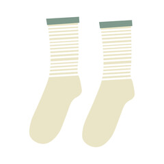 Striped socks on white background