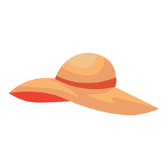 Straw beach hat on white background