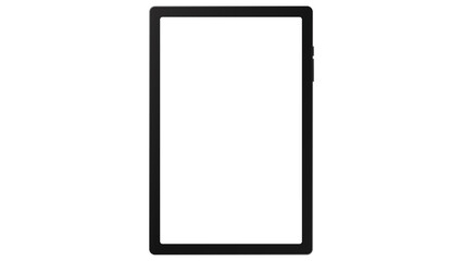 tablet black color with blank touch screen and flare isolated on white background. realistic and detailed device mockup. stock PNG illustration