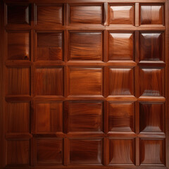 Luxury wood paneling background or texture. highly crafted classic / traditional wood paneling, with a frame pattern, often seen in courtrooms, premium hotels, and law offices. Generative AI based. - obrazy, fototapety, plakaty