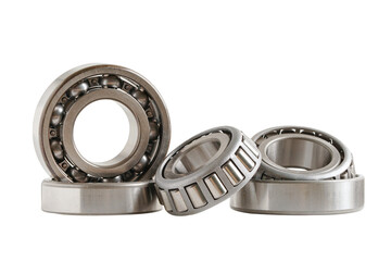 Bearing isolated on white background with clipping path, mechanical engine component.
