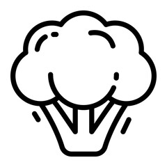 Broccoli Simple Line Icon Logo Symbol