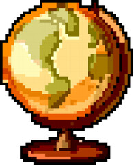 Fototapeta premium continent globe game pixel art retro vector. bit continent globe. old vintage illustration
