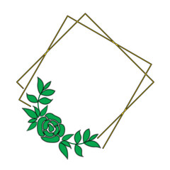 Decorative floral wedding invitation frame