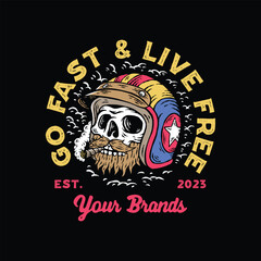 Skull rider tee graphic vectors.