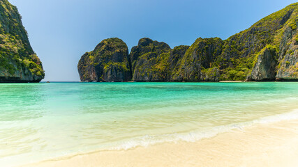 Maya Bay Beach in Thailand on March 2023