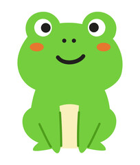 かわいいカエルの全身イラスト