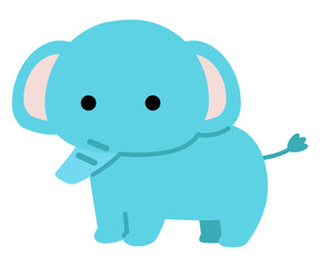 かわいいゾウの全身イラスト

