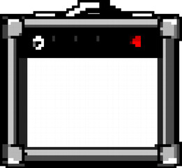 music guitar amplifier game pixel art retro vector. bit music guitar amplifier. old vintage illustration