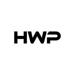 HWP letter logo design with white background in illustrator, vector logo modern alphabet font overlap style. calligraphy designs for logo, Poster, Invitation, etc.