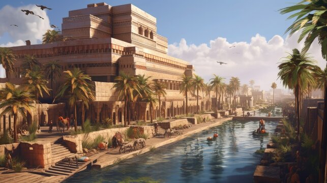 Ancient Mesopotamia, Mesopotamian Civilizations Formed On The Banks Of The Tigris And Euphrates Rivers In What Is Today Iraq And Kuwait, Generative AI